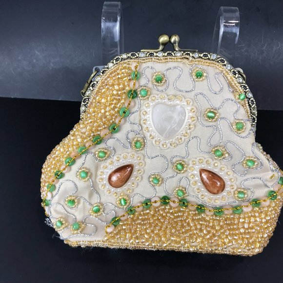 Vintage Jessica McClintock beaded gold bag - Picture 2 of 4